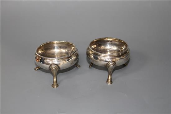 A pair of George III silver bun salts, by Peter & Ann Bateman, London, 1794,